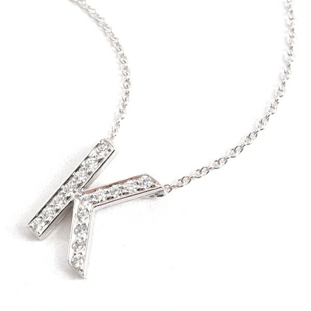 Tiffany Necklace Initial K Diamond Pendant Platinum